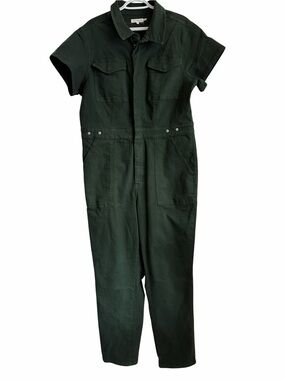 Good American Fit For Success Denim  Jumpsuit Dark Green Size 5